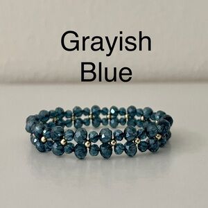 Elegant Grayish Blue Beaded Bracelet